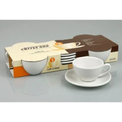 Konitz Set Of Four 7oz Cappuccino Cups & Saucers