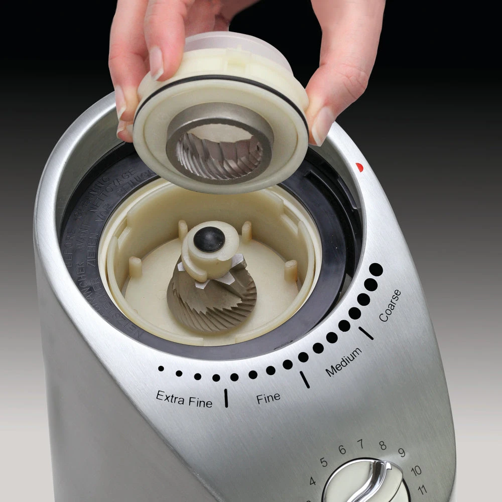 Capresso Infinity Plus Conical Burr Coffee Grinder In Metal 5 Capresso Infinity Plus Conical Burr Coffee Grinder In Metal - Image 3