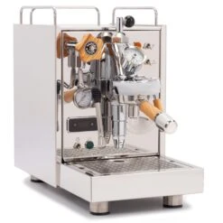 ECM Classika PID Espresso Machine With Flow Control - Olive Wood -Coffee Machine Shop ClassikaPIDOliveWoodFlowControl Angled
