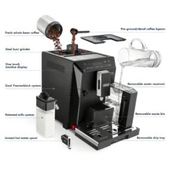 Refurbished DeLonghi Eletta Cappuccino In Black ECAM44660B -Coffee Machine Shop Coffee3DDetailsElettaECAM44660b