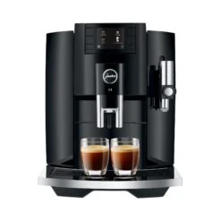 JURA E8 Espresso Machine - Piano Black (NAA) -Coffee Machine Shop E8 Piano Black NAA frontal 2xespresso square