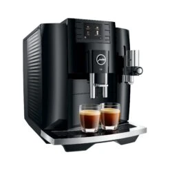 JURA E8 Espresso Machine - Piano Black (NAA) -Coffee Machine Shop E8 Piano Black NAA leftprofle 2xespresso square