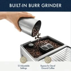 DeLonghi Dinamica LatteCrema Espresso Machine -Coffee Machine Shop ECAM35075SIDinamicaiconsBuiltin Burr2