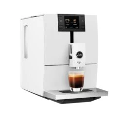 JURA ENA 8 Espresso Machine - Full Nordic White -Coffee Machine Shop ENA 8 Full Nordic White NAA angle espresso square