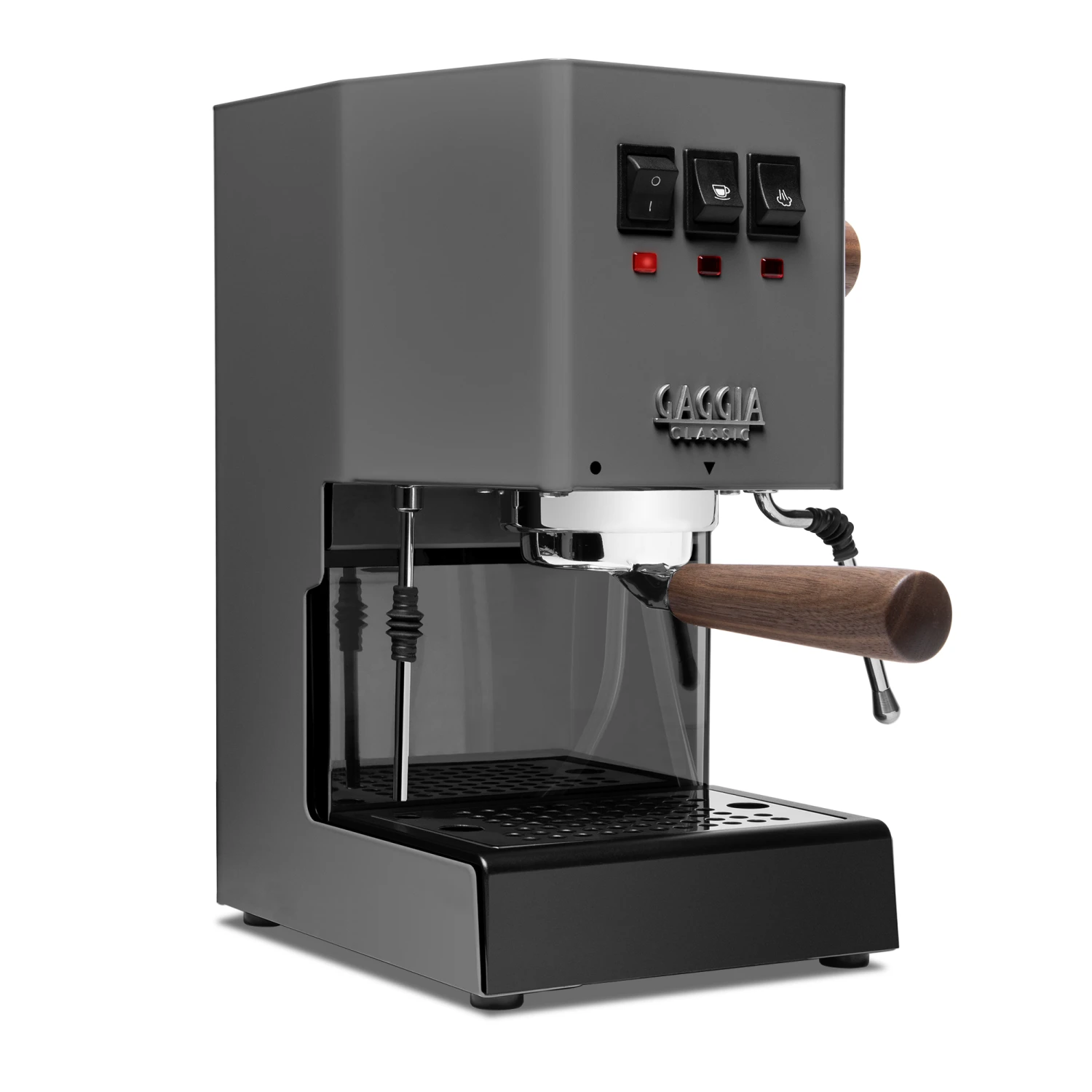 Gaggia Classic Evo Pro Espresso Machine In Industrial Grey With Walnut 3 Gaggia Classic Evo Pro Espresso Machine In Industrial Grey With Walnut