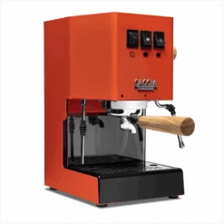 Gaggia Classic Evo Pro Espresso Machine In Lobster Red With Olive Wood -Coffee Machine Shop GACLASSICEVOPROORGOW Lobster Olive SingleEVO 1153
