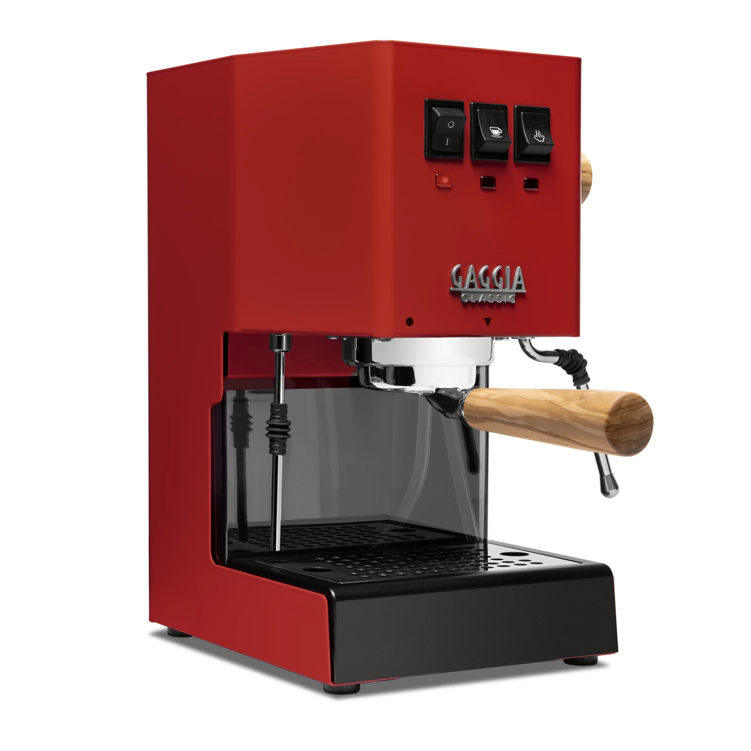 Gaggia Classic Evo Pro Espresso Machine In Cherry Red With Olive Wood 3 Gaggia Classic Evo Pro Espresso Machine In Cherry Red With Olive Wood