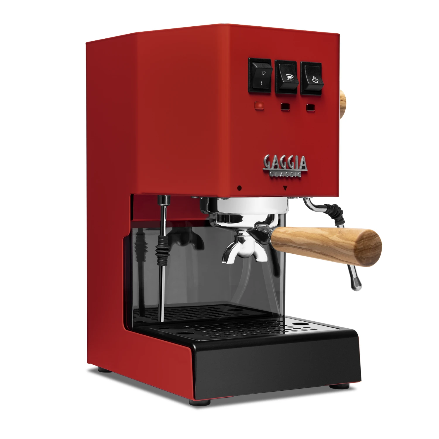 Gaggia Classic Evo Pro Espresso Machine In Cherry Red With Olive Wood 4 Gaggia Classic Evo Pro Espresso Machine In Cherry Red With Olive Wood - Image 2