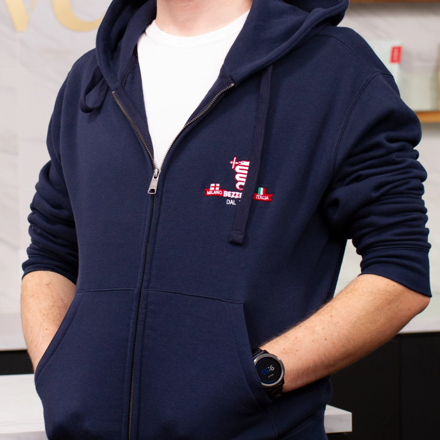 Bezzera Navy Blue Hooded Sweatshirt 3 Bezzera Navy Blue Hooded Sweatshirt