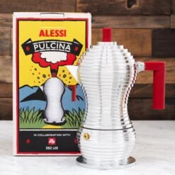 Illy Alessi Pulcina 3 Cup Moka Pot - Red -Coffee Machine Shop IMG 5951