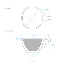 NotNeutral Large Latte Cup And Saucer - Light Gray 6 NotNeutral Large Latte Cup And Saucer - Light Gray -Coffee Machine Shop Large Latte section