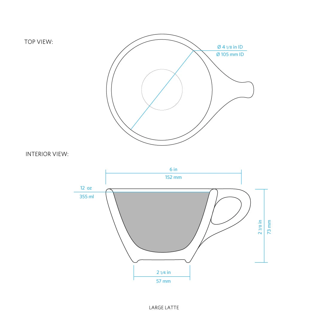 NotNeutral Large Latte Cup And Saucer - Light Gray 4 NotNeutral Large Latte Cup And Saucer - Light Gray - Image 2