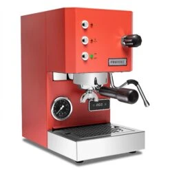 Profitec GO Espresso Machine - Red With Blackened Oak