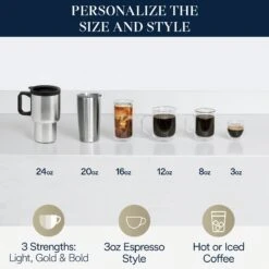 DeLonghi TrueBrew Drip Coffee Maker - Stainless/Black 16 DeLonghi TrueBrew Drip Coffee Maker - Stainless/Black -Coffee Machine Shop TrueBrew CAM51025MB PowerImage PersonalizeSizeStyle